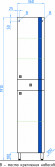 Шкаф-пенал Style Line Флокс 36 синее стекло