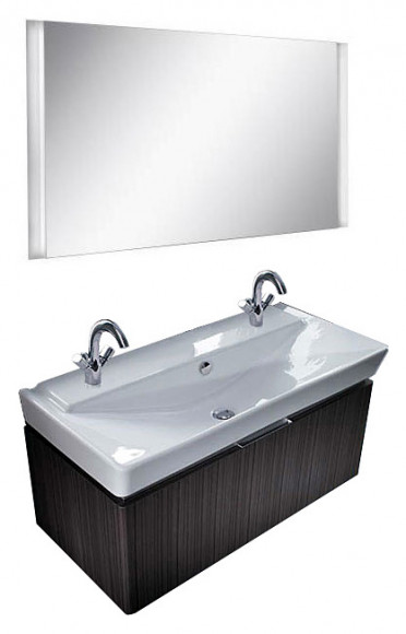 Мебель для ванной Jacob Delafon Reve 120 серый ясень, 2 смесителя