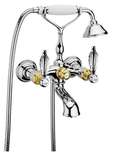 Смеситель Webert Alexandra AL720201017 хром-золото для ванны с душем
