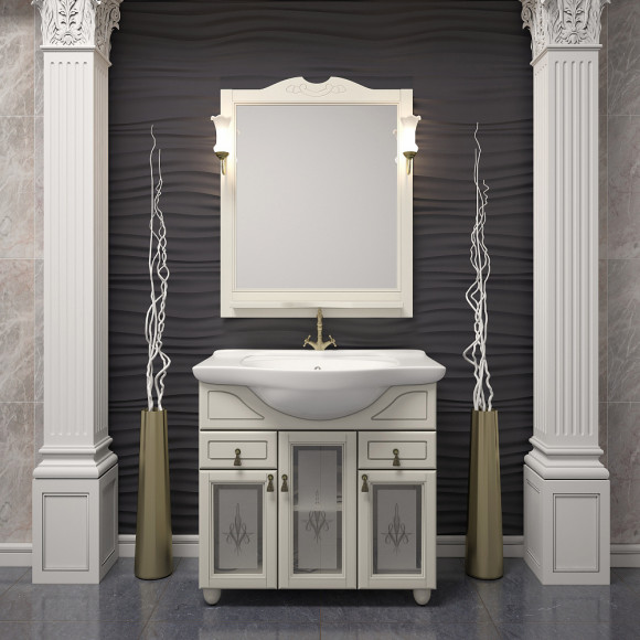 Мебель для ванной Opadiris Тибет 85 стекло, слоновая кость